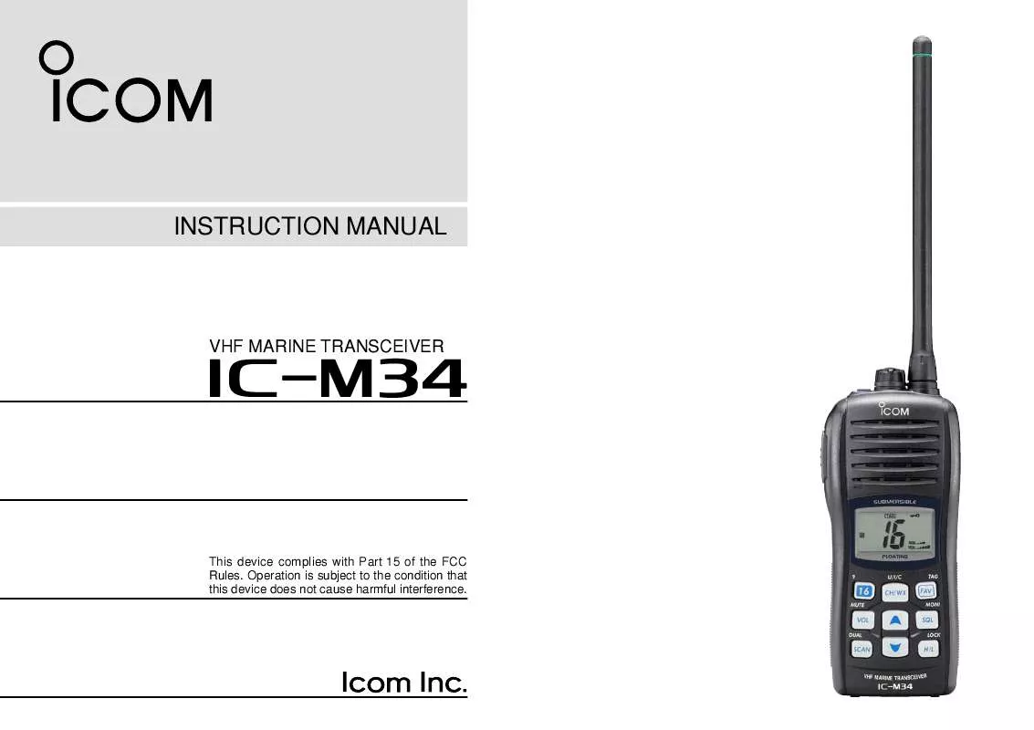 Mode d'emploi ICOM IC-M34