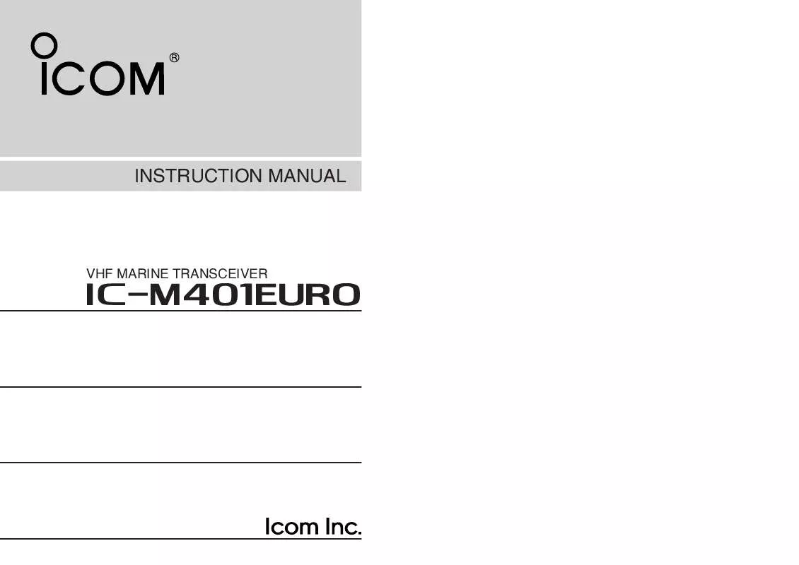 Mode d'emploi ICOM IC-M401EURO