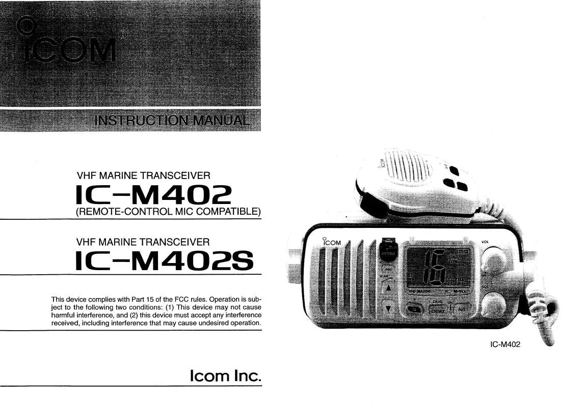 Mode d'emploi ICOM IC-M402S