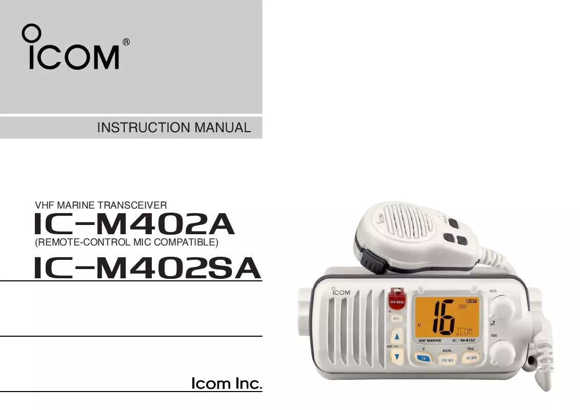 Mode d'emploi ICOM IC-M402SA