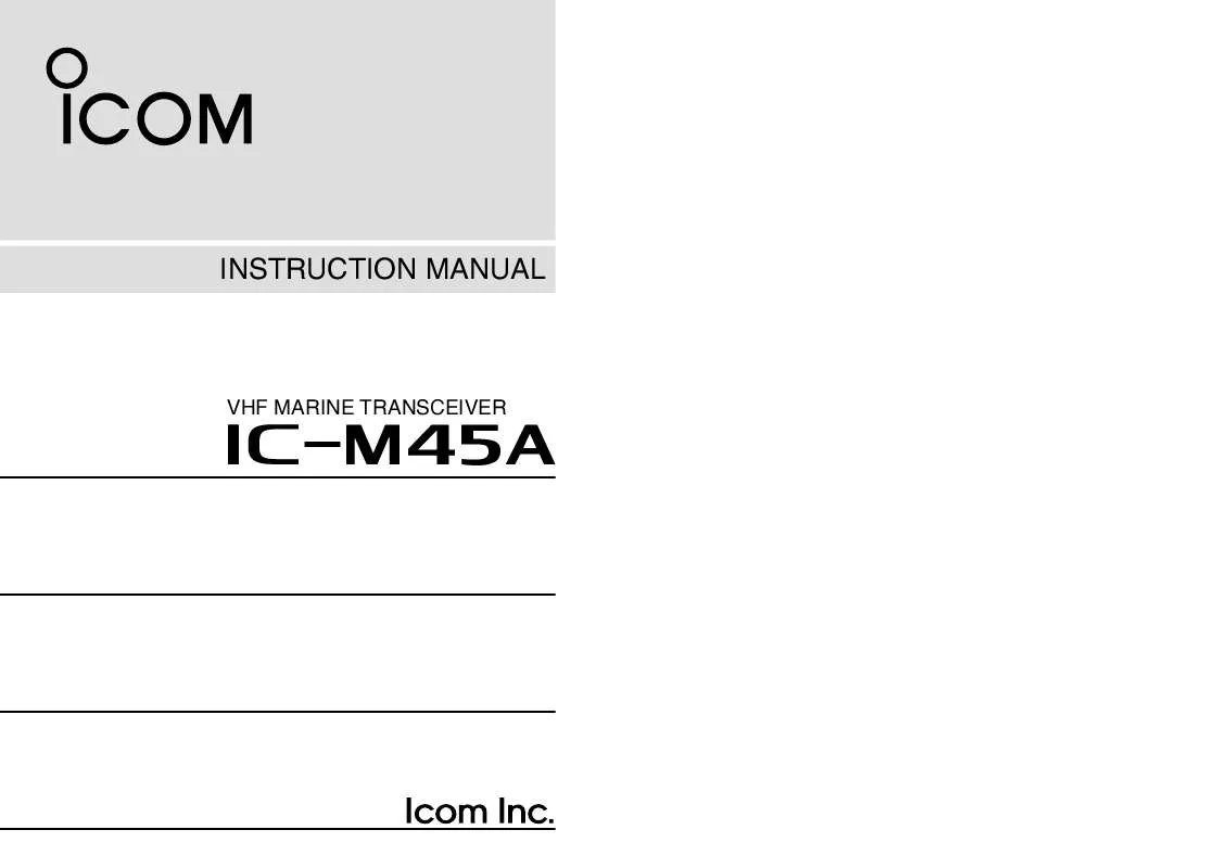 Mode d'emploi ICOM IC-M45A