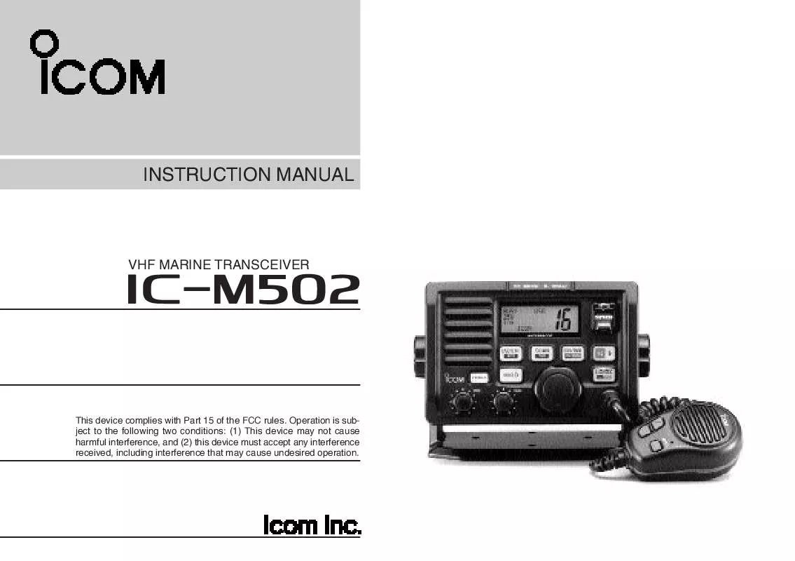 Mode d'emploi ICOM IC-M502