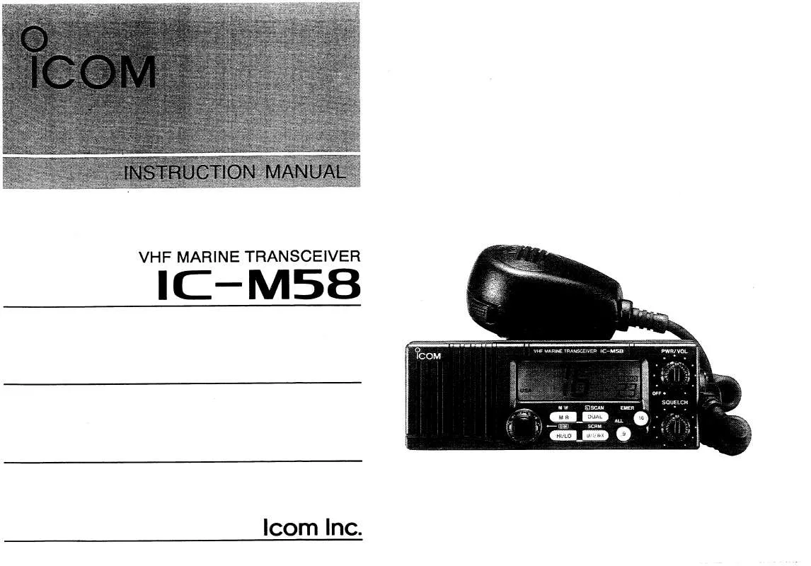 Mode d'emploi ICOM IC-M58