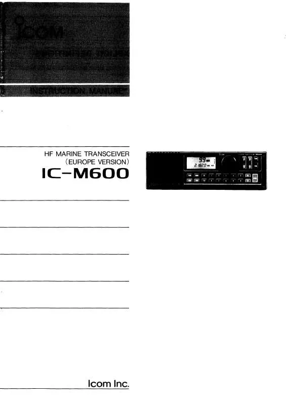Mode d'emploi ICOM IC-M600E