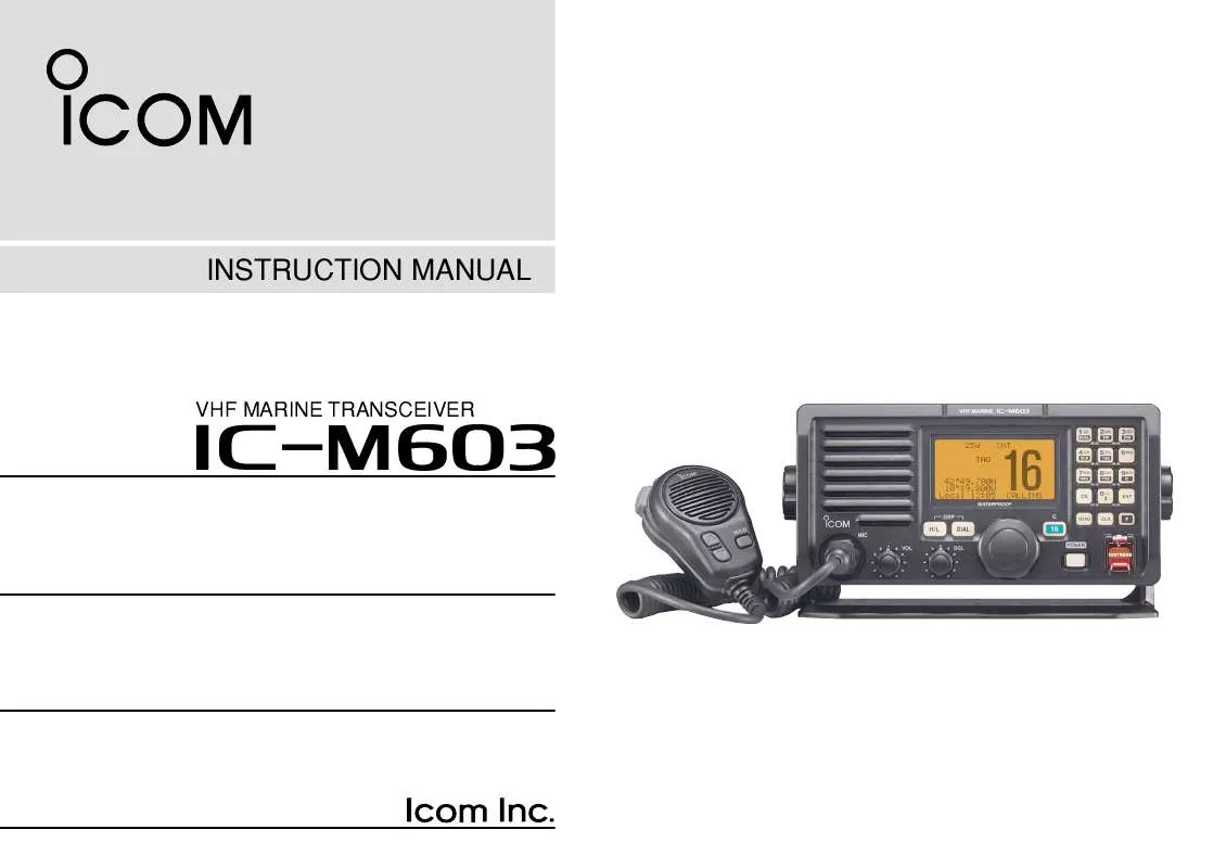 Mode d'emploi ICOM IC-M603
