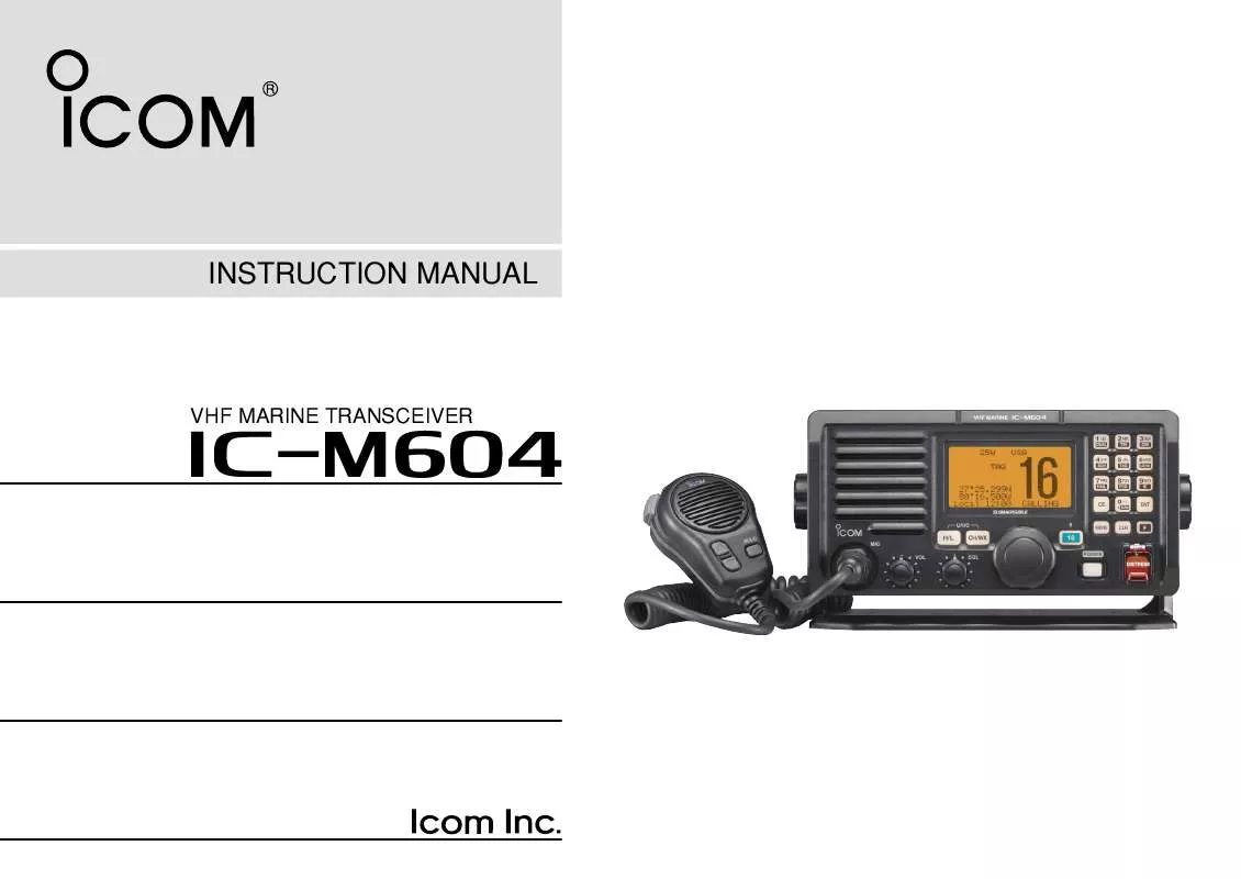 Mode d'emploi ICOM IC-M604