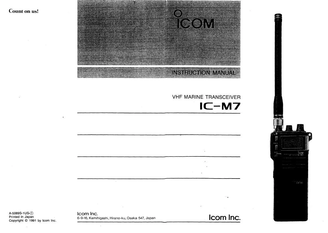 Mode d'emploi ICOM IC-M7