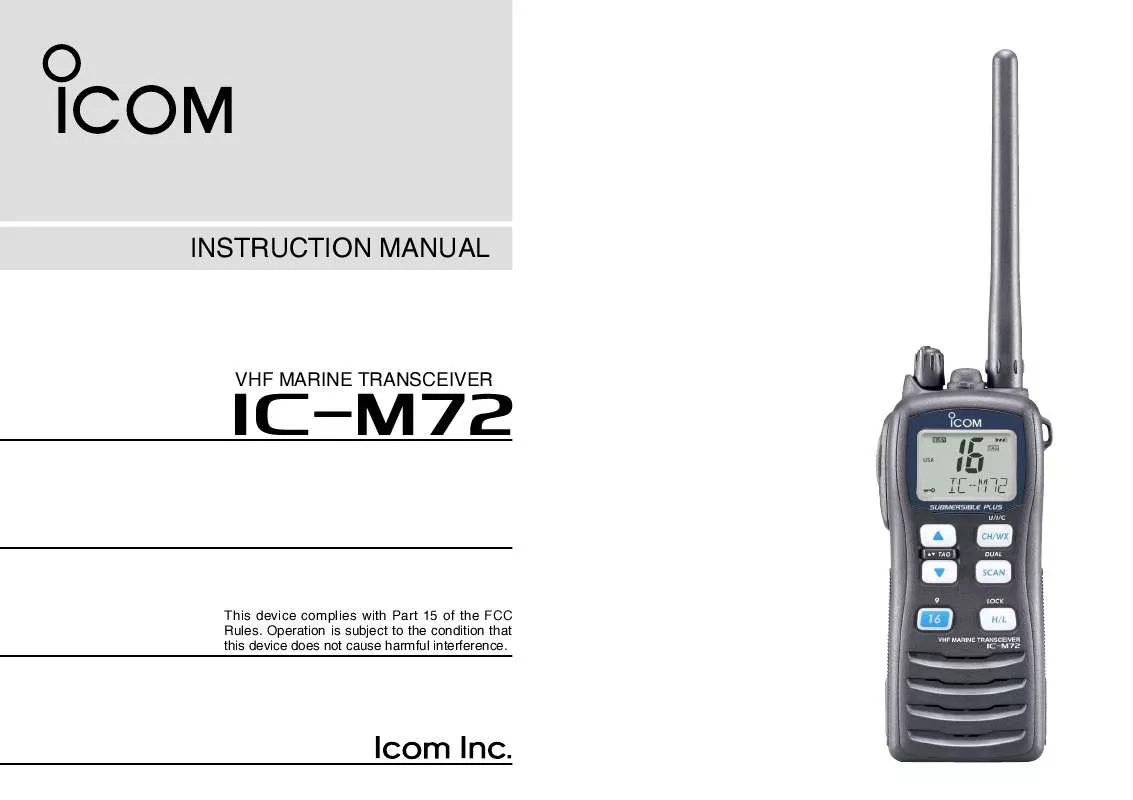 Mode d'emploi ICOM IC-M72