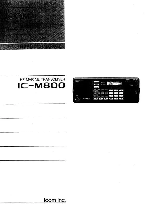 Mode d'emploi ICOM IC-M800