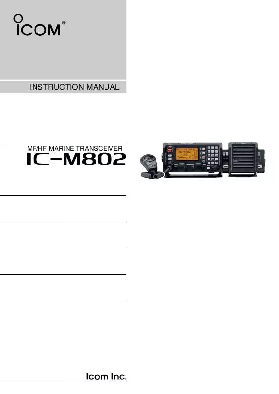 Mode d'emploi ICOM IC-M802