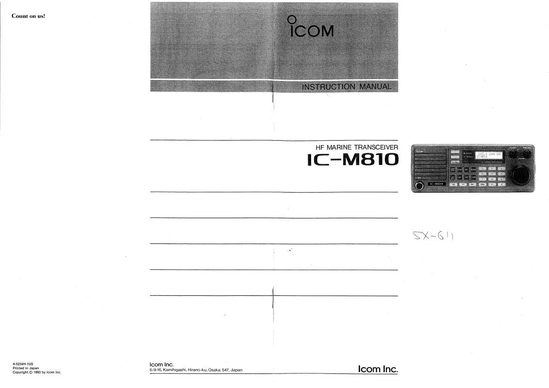 Mode d'emploi ICOM IC-M810