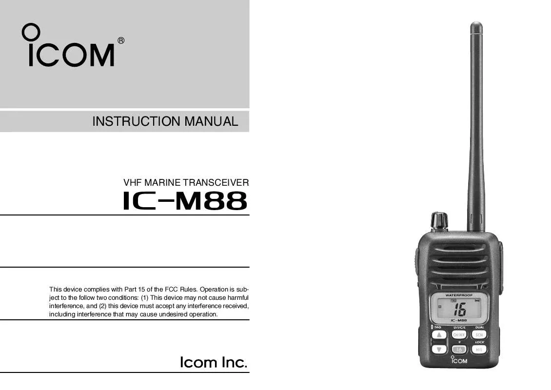 Mode d'emploi ICOM IC-M88