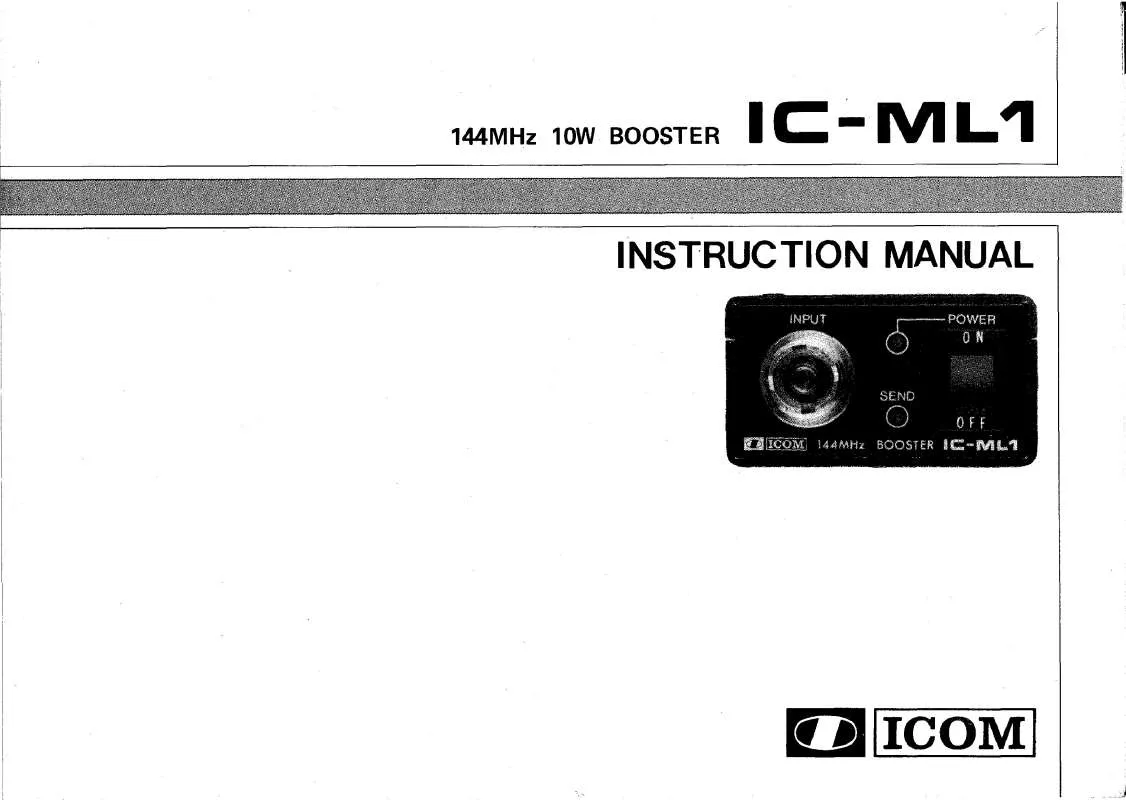 Mode d'emploi ICOM IC-ML1