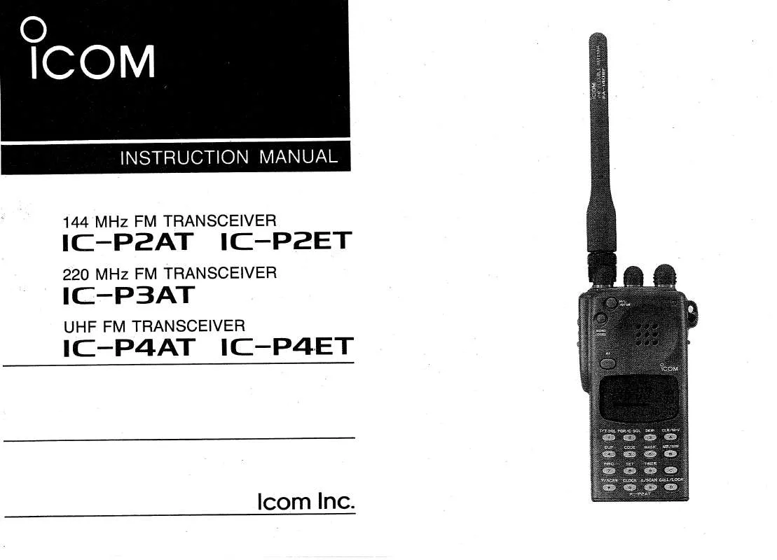 Mode d'emploi ICOM IC-P3AT