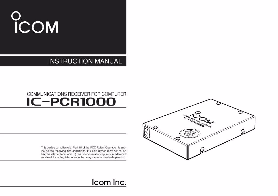 Mode d'emploi ICOM IC-PCR1000