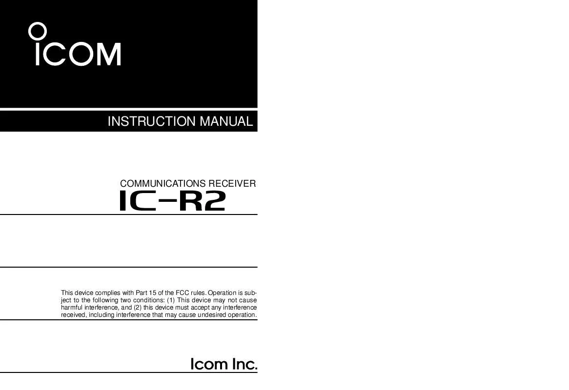 Mode d'emploi ICOM IC-R2
