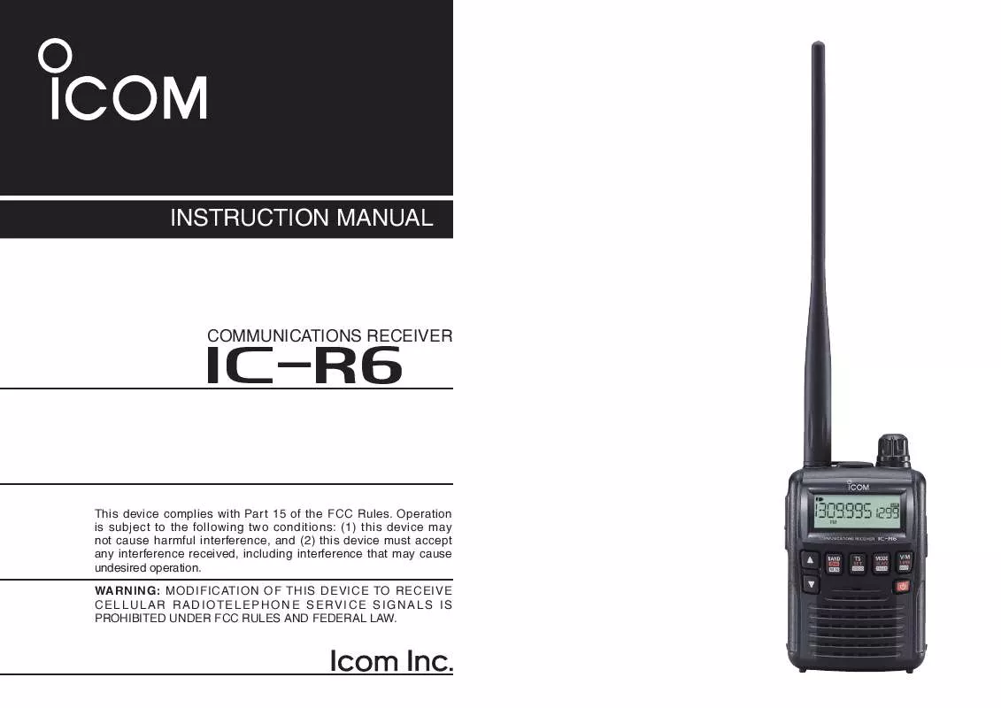 Mode d'emploi ICOM IC-R6