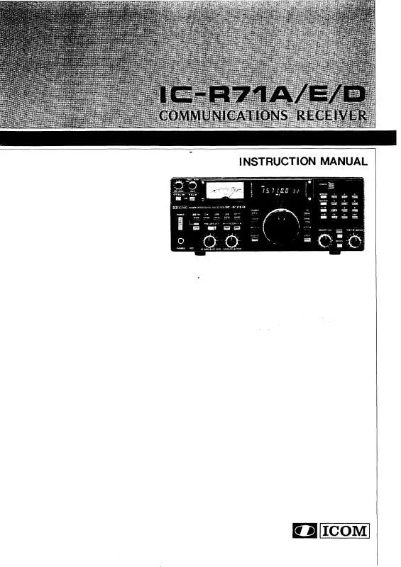 Mode d'emploi ICOM IC-R71A-E-D