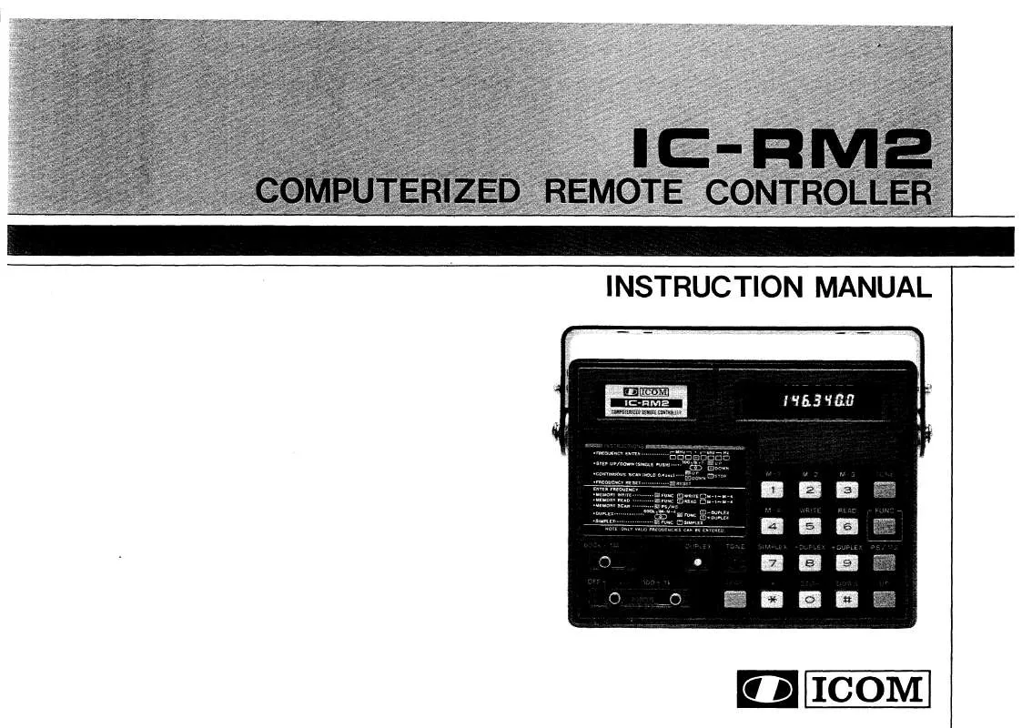 Mode d'emploi ICOM IC-RM2