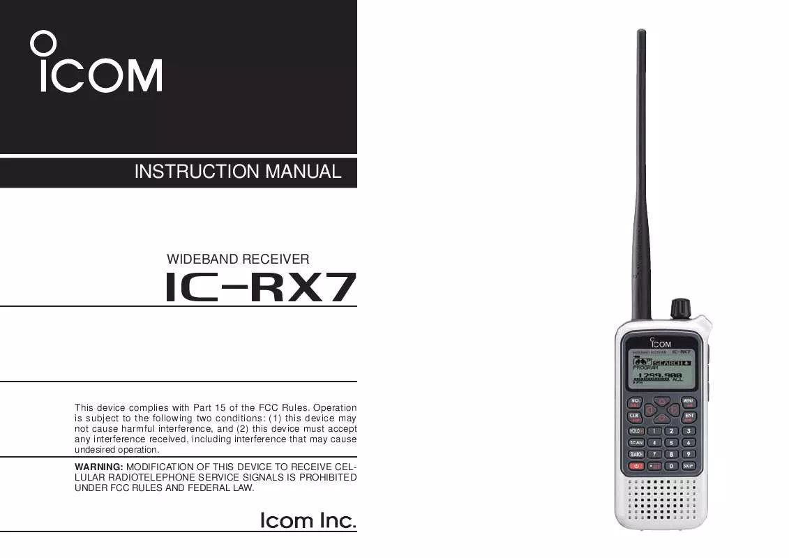 Mode d'emploi ICOM IC-RX7