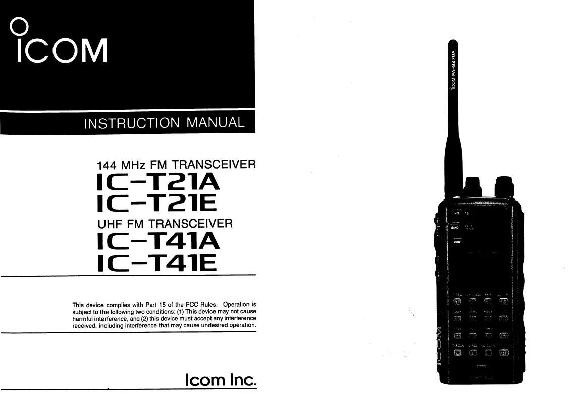 Mode d'emploi ICOM IC-T21A