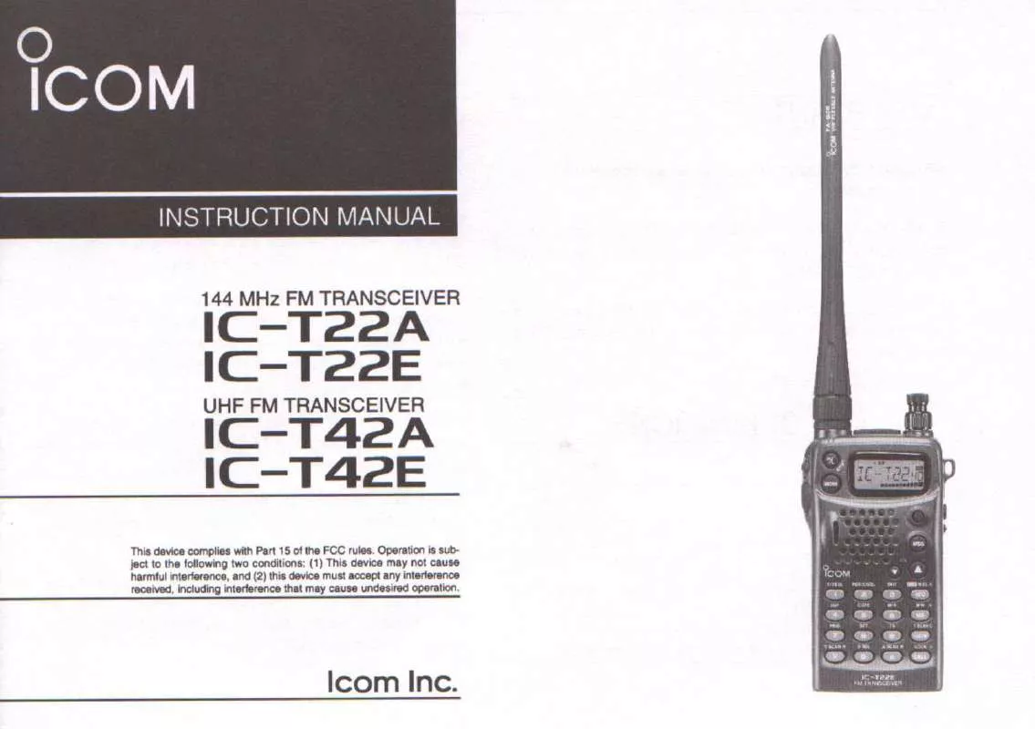Mode d'emploi ICOM IC-T22A