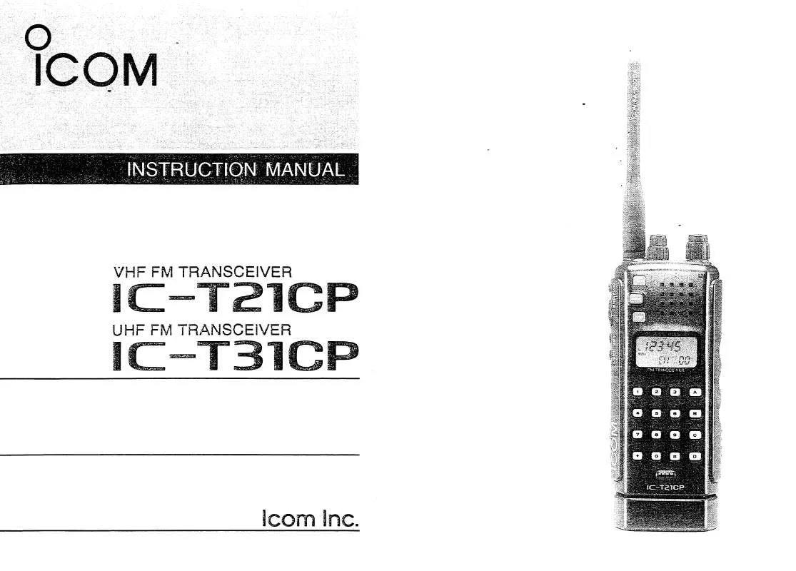 Mode d'emploi ICOM IC-T31CP