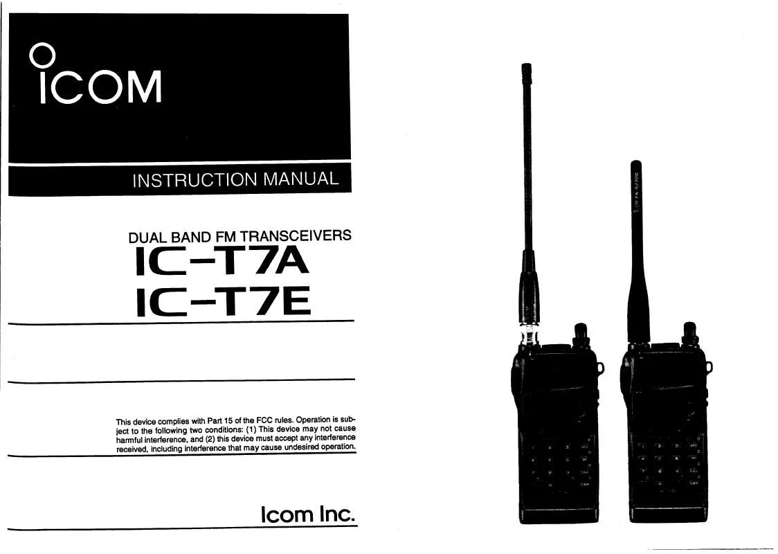 Mode d'emploi ICOM IC-T7A