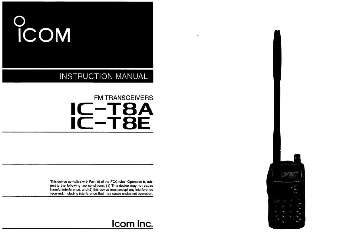 Mode d'emploi ICOM IC-T8A-E
