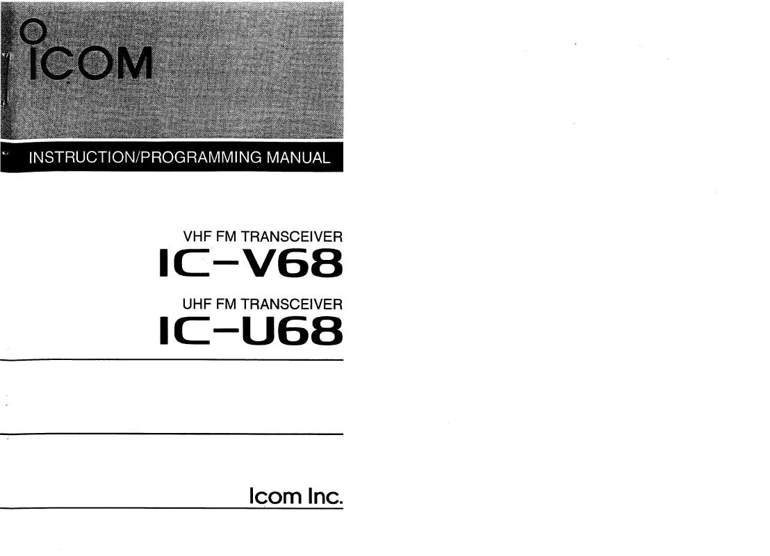 Mode d'emploi ICOM IC-U68