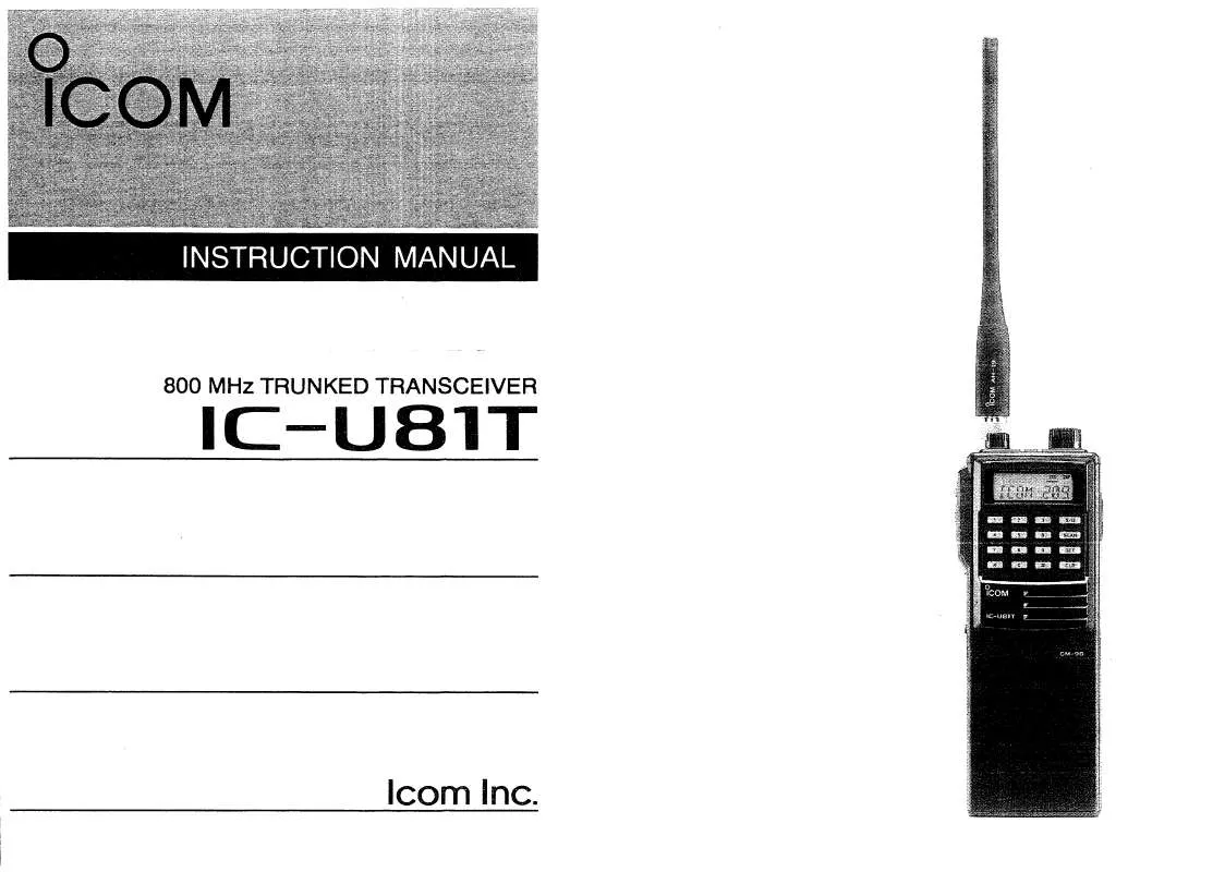 Mode d'emploi ICOM IC-U81T