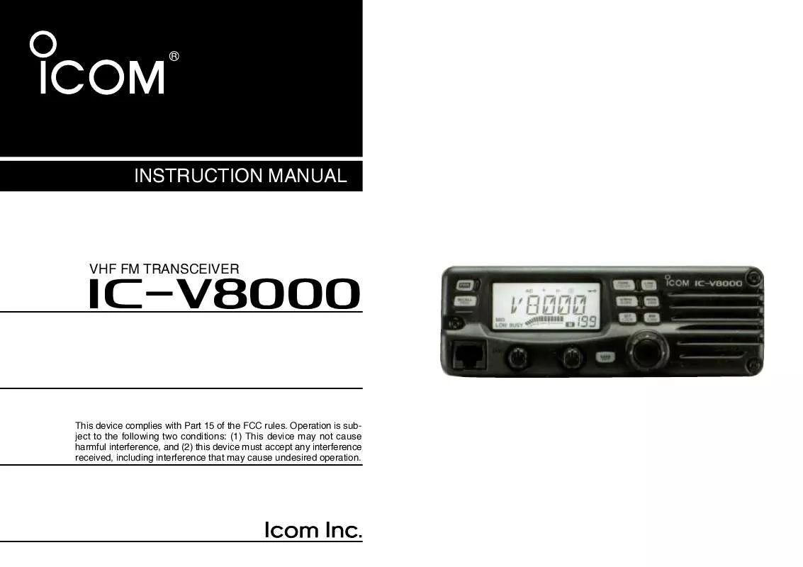 Mode d'emploi ICOM IC-V8000
