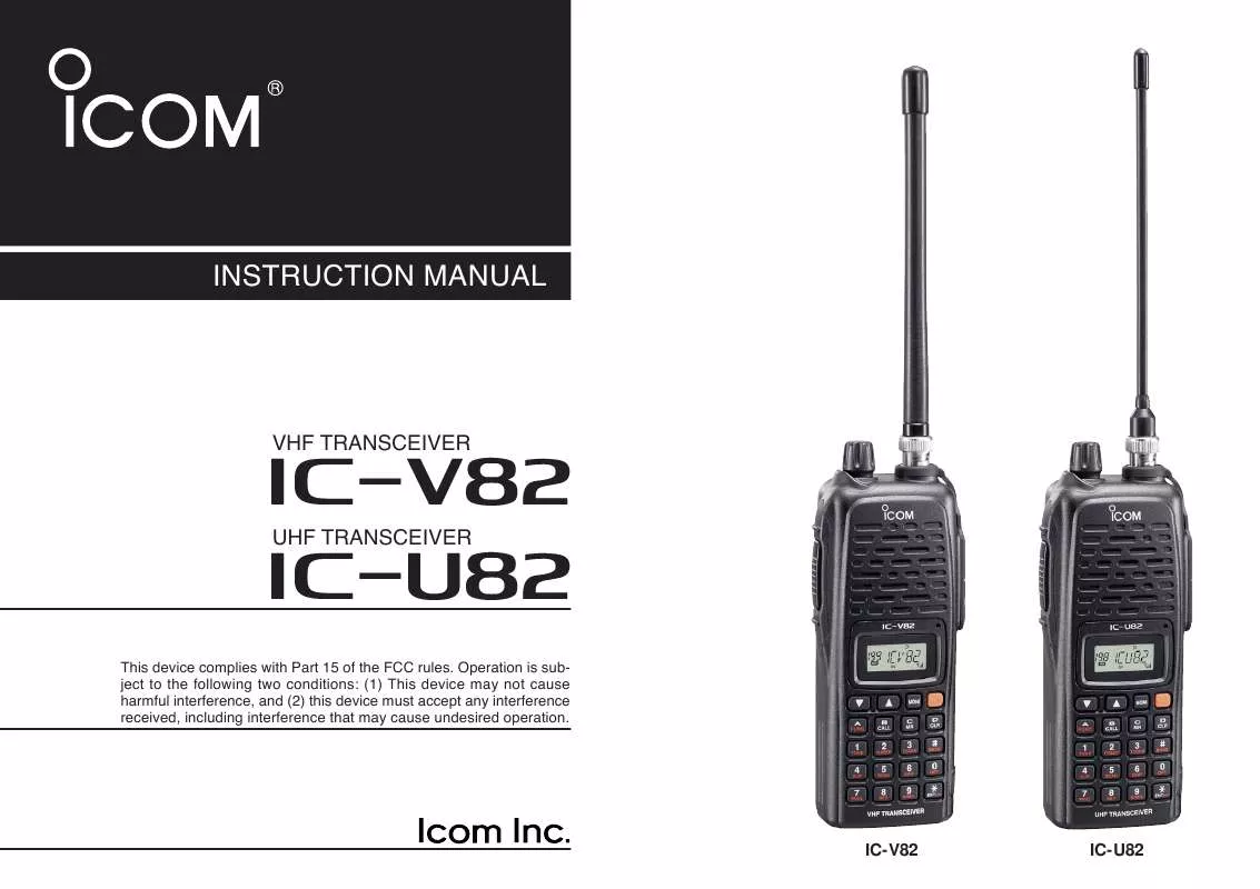 Mode d'emploi ICOM IC-V82