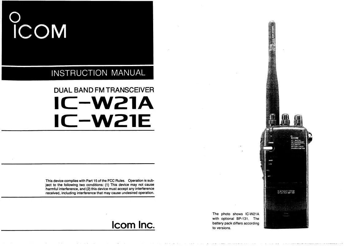 Mode d'emploi ICOM IC-W21A-E