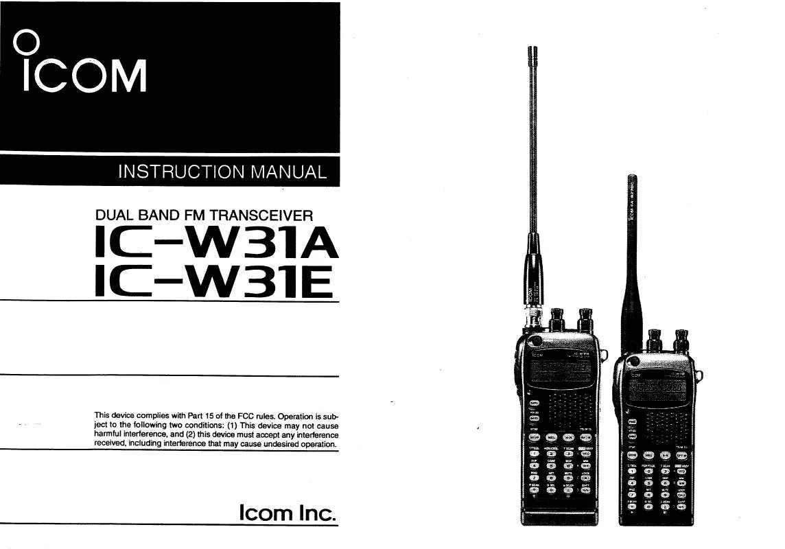 Mode d'emploi ICOM IC-W31A-E
