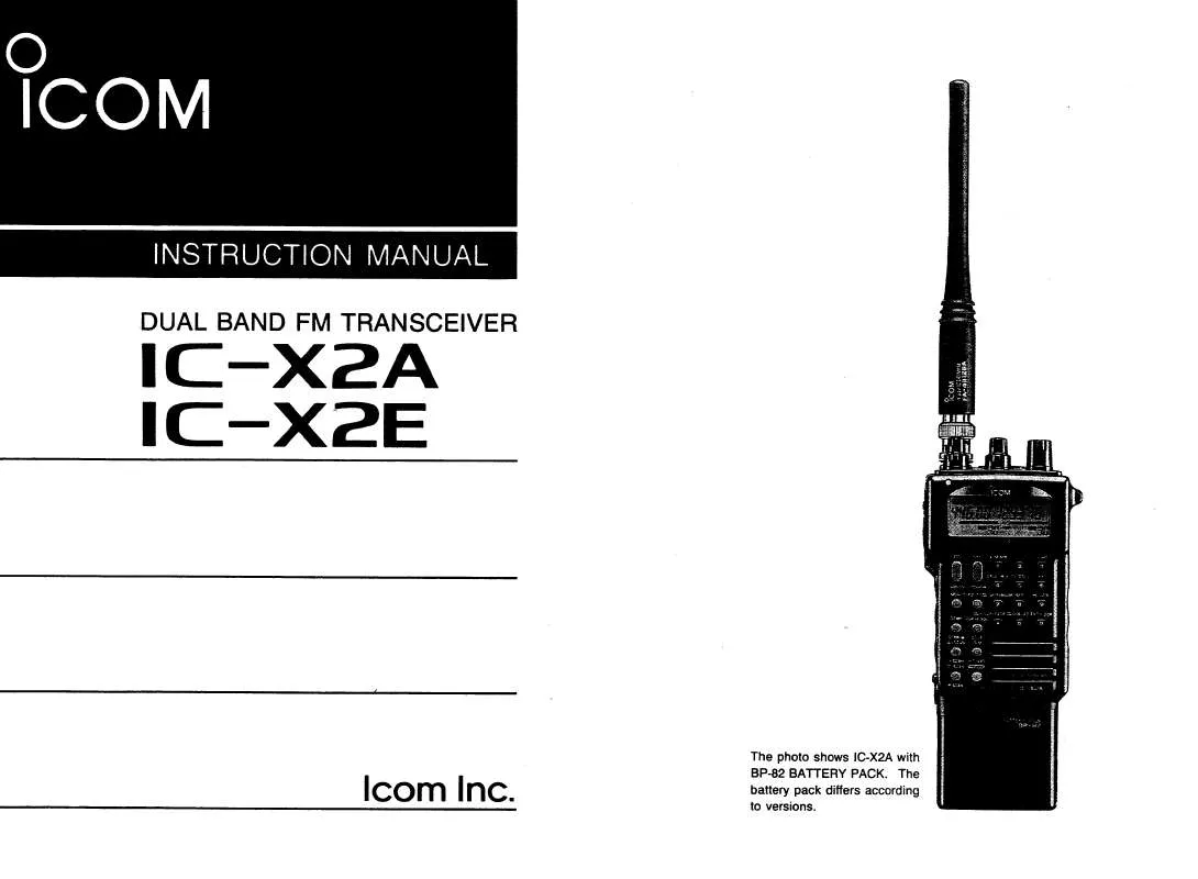 Mode d'emploi ICOM IC-X2A-E