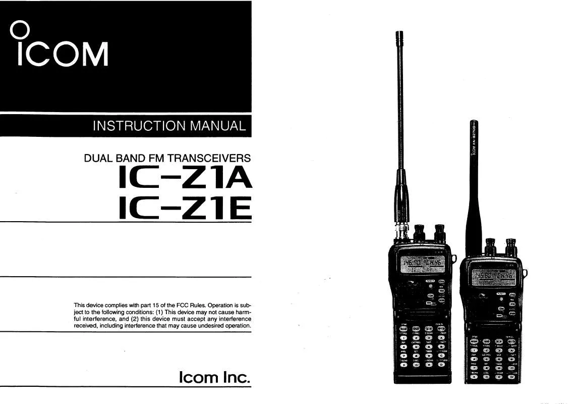 Mode d'emploi ICOM IC-Z1A