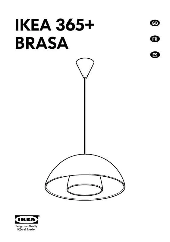 Mode d'emploi IKEA 365 BRASA PENDANT LAMP