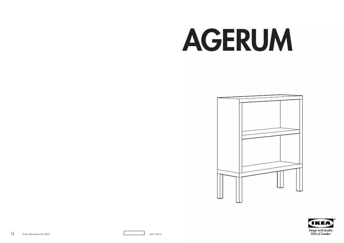 Mode d'emploi IKEA AGERUM BOOKCASEASE 35 3/8X40 1/2 BIR VEN