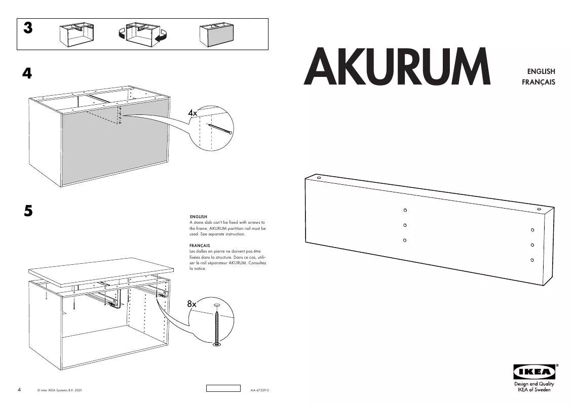 Mode d'emploi IKEA AKURUM PARTITION DRAWER 30 & 36