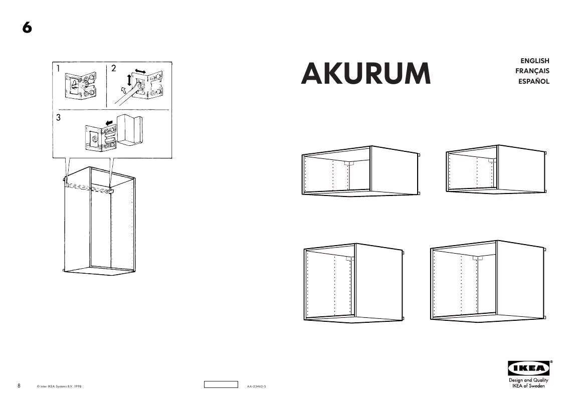 Mode d'emploi IKEA AKURUM WALL TOP CABINET FRAME 30X15