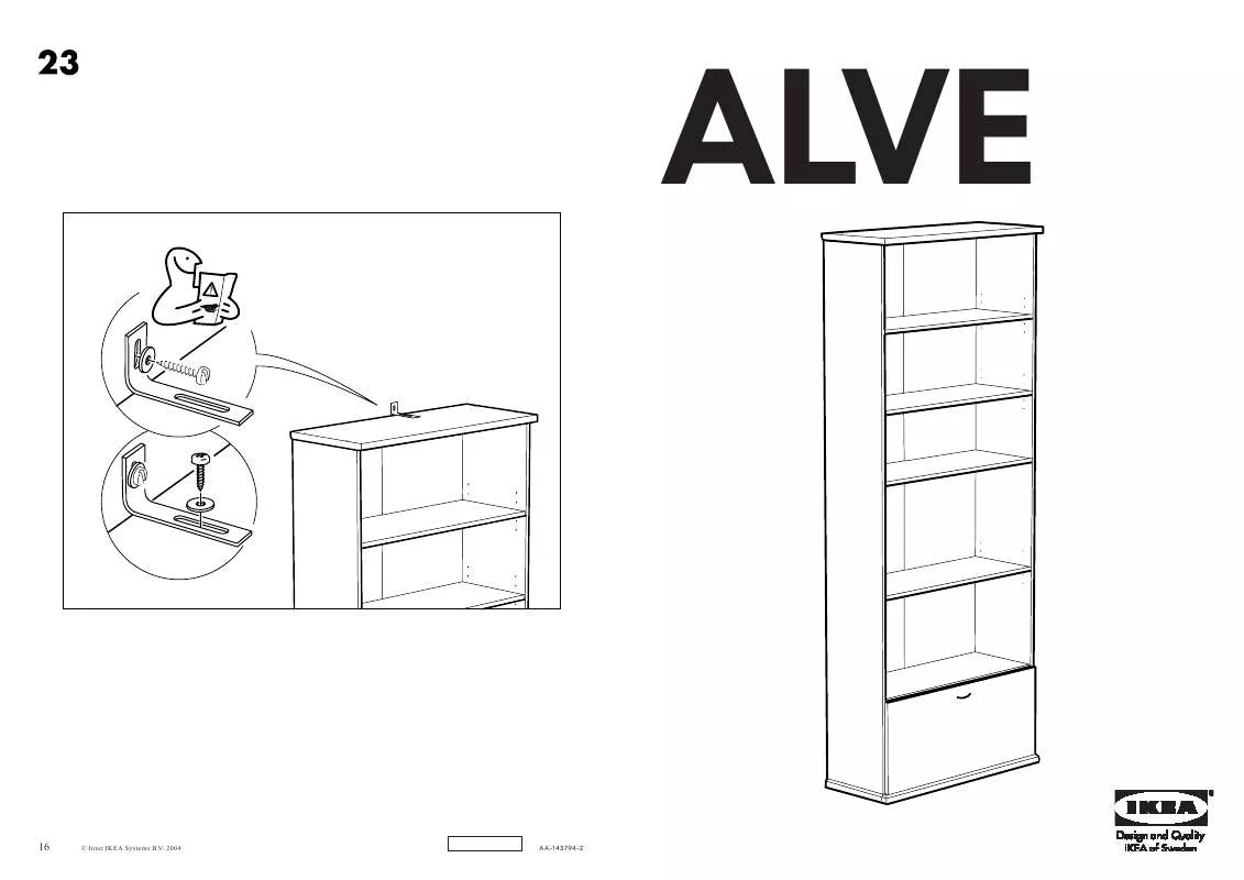 Mode d'emploi IKEA ALVE BOOKCASEASE W/ DRAWER 32 1/4X81 1/8