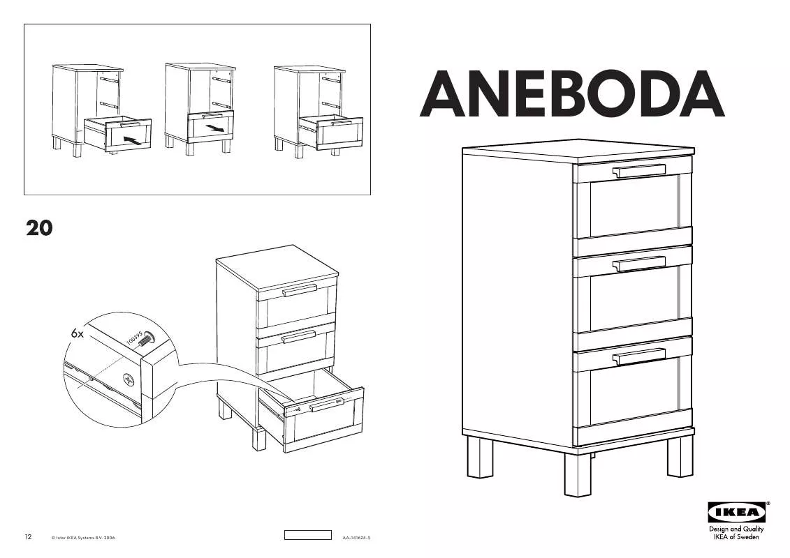 Mode d'emploi IKEA ANEBODA CHEST/3DOORAW 16X32