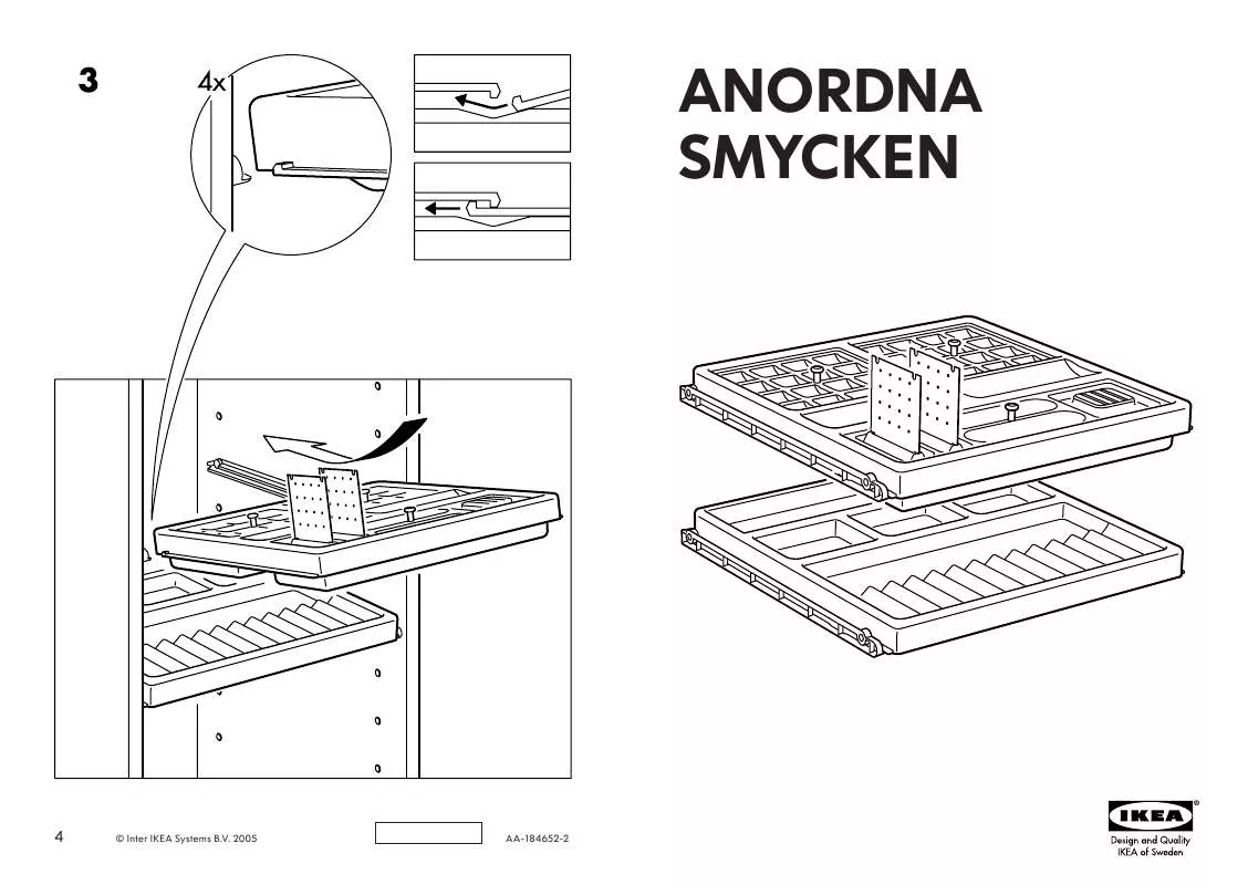 Mode d'emploi IKEA ANORDNA SMYCKEN PULL-OUT UNIT S2 16X15
