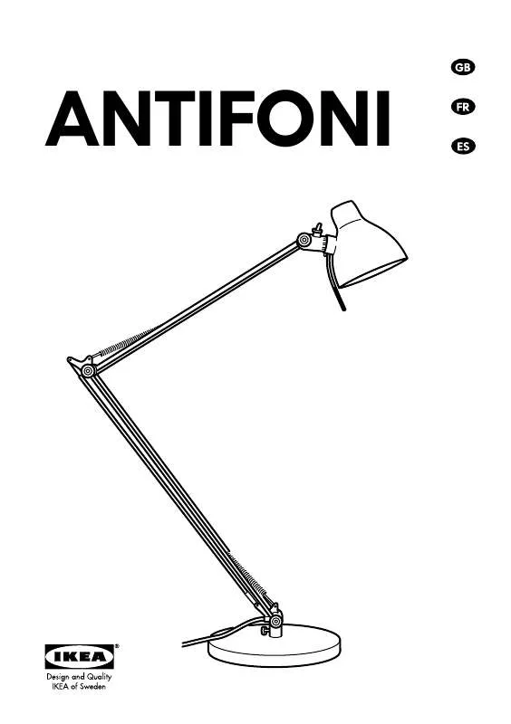 Mode d'emploi IKEA ANTIFONI WORK LAMP