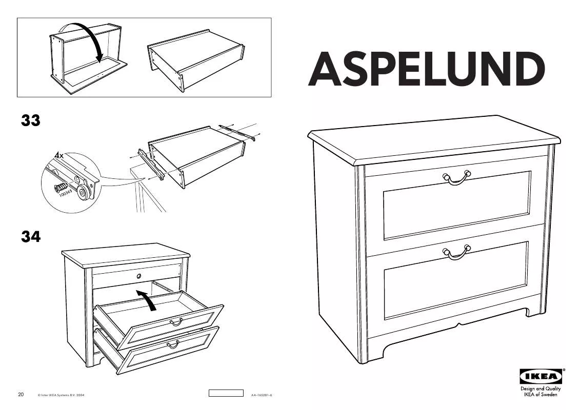Mode d'emploi IKEA ASPELUND CHEST/2DOORAW 34X31 ANT