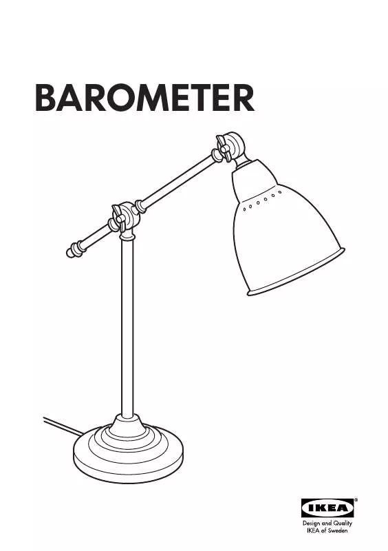Mode d'emploi IKEA BAROMETER WORK LAMP