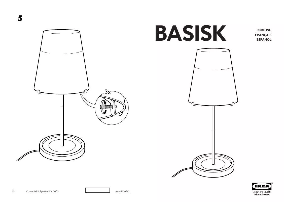 Mode d'emploi IKEA BASISK TABLE LAMP 21