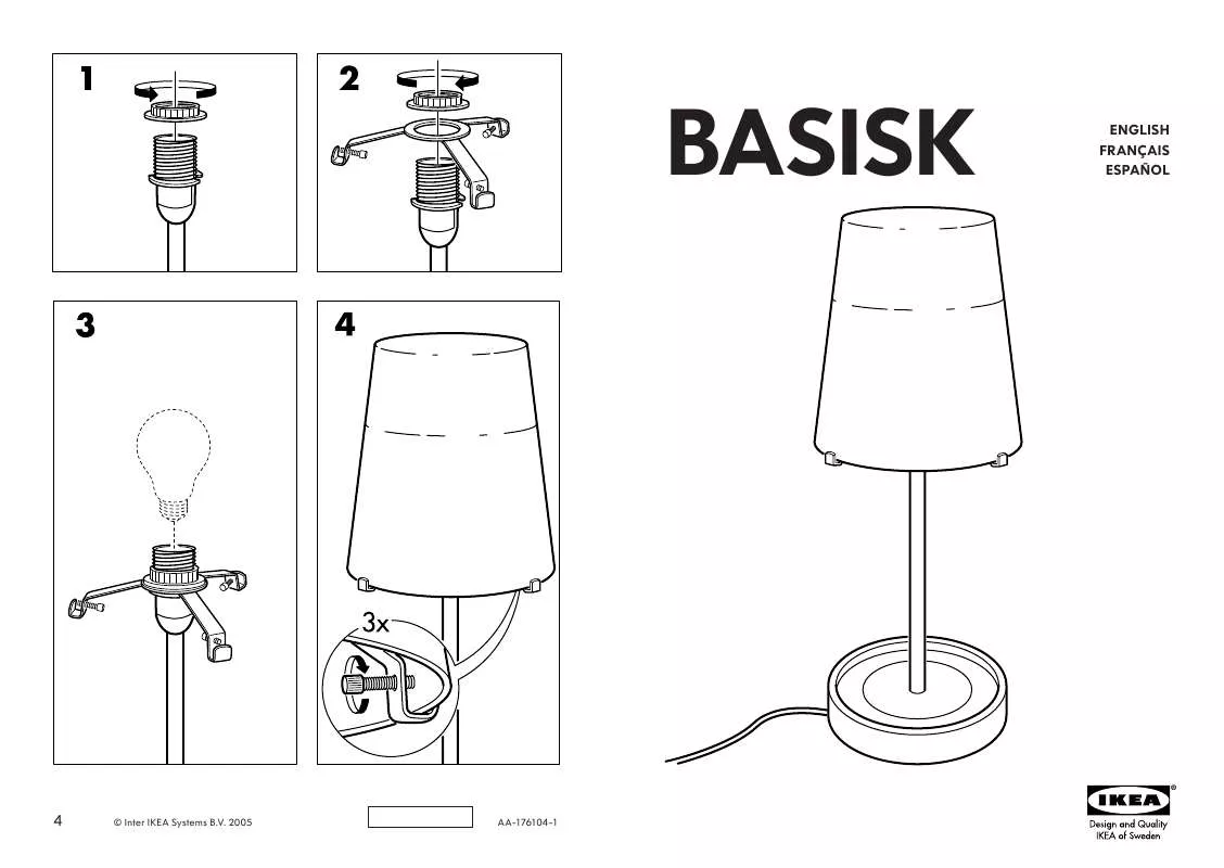 Mode d'emploi IKEA BASISK TABLE LAMP16