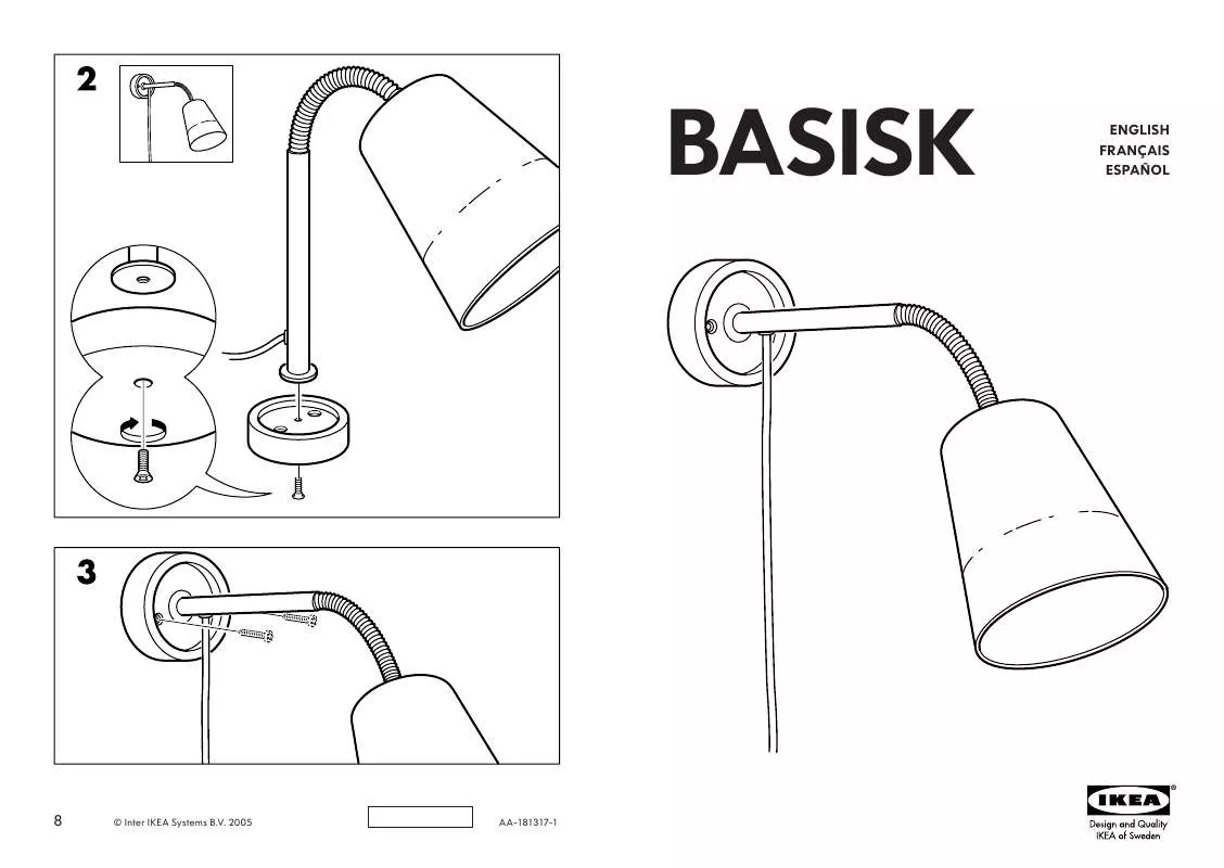 Mode d'emploi IKEA BASISK WALL/CLAMP SPOT LIGHT